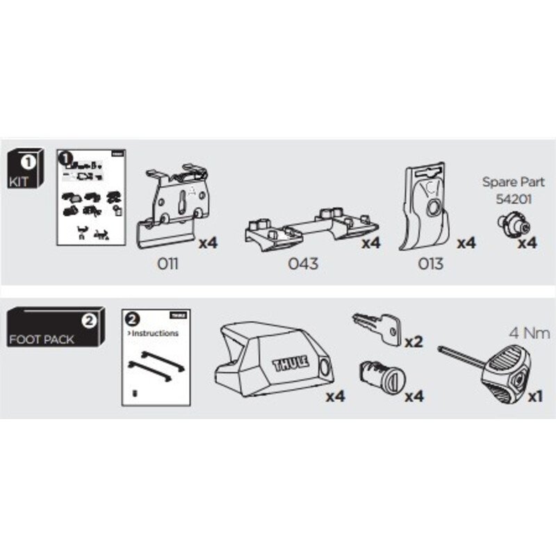 Kit Fixpoint 7060 Thule - Sistema Di Fissaggio Per Portabagagli E Accessori Auto - Foto 3