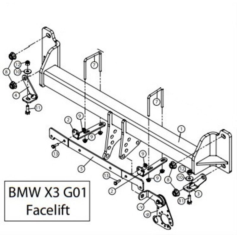 Attelage Fixe Complet Pour BMW X3 E83 (2004-2010) Avec Faisceau électrique Universel 7 Broches - Neuf