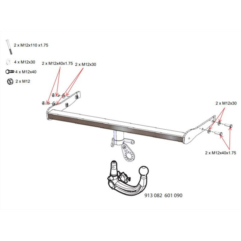 Attelage Amovible + Câblage 12N Pour Skoda Kamiq 2019+ - Noir, Acier, 1400kg - Neuf