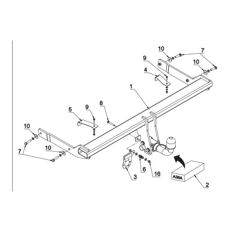 Attelage Amovible 7 Broches Pour Audi Q3 – Kit Complet Acier, Capacité 2000kg, Classe 2