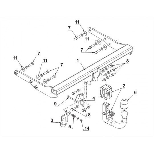 Faisceau électrique 7 Broches Pour Volkswagen Transporter T6.1 / VI - Kit Câblage Umbra, Neuf - Réf. VW165B1