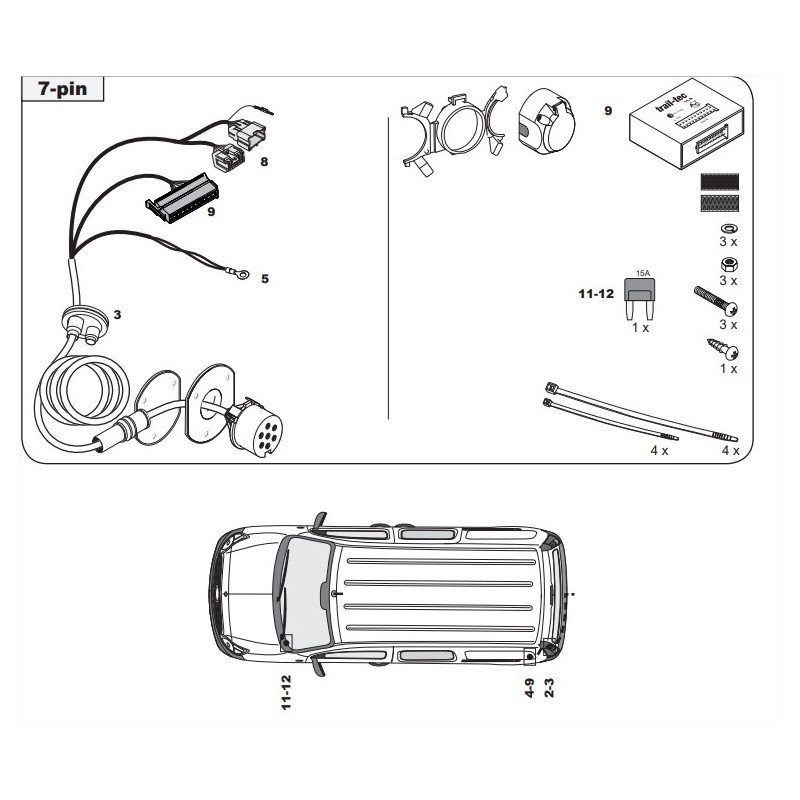 Kit De Câblage Faisceau 7 Broches Pour Nissan Renault Primastar Vivaro Trafic - OP057BB