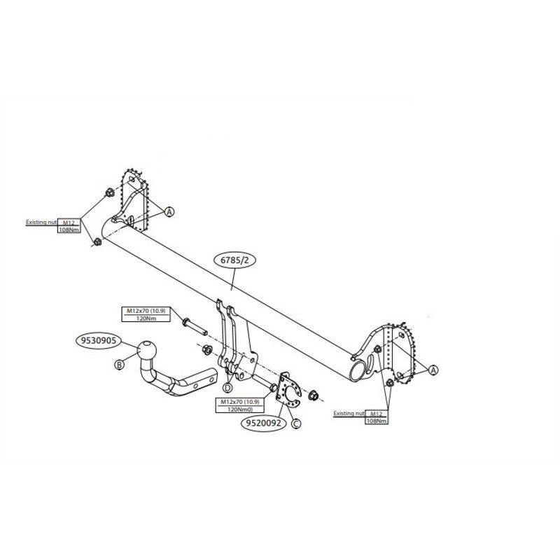Attelage BMW Serie 1 Type F70 y compris hybride léger Col de cygne 62612