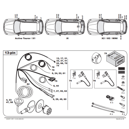 Faisceau spécifique 13 broches pour Mini J01 Cooper (11/2023-)