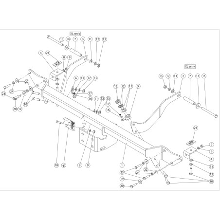 Attelage Peugeot Boxer Fourgon y compris XL (01/2011-06/2024) standard + Faisceau spécifique 7 broches ECS Electronics