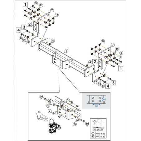Attelage Renault Maxity (01/2014-) standard + Faisceau universel 13 broches AC