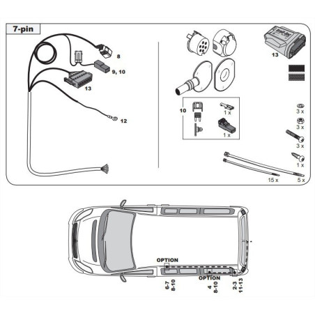 Attelage Toyota ProAce (09/2016-) standard + Faisceau spécifique 7 broches Trail-Tec