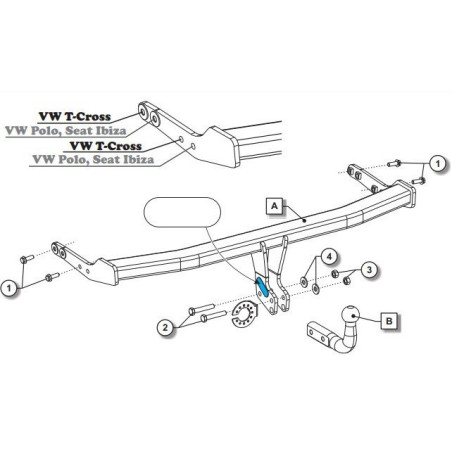 Attelage Volkswagen T-Cross Phase 2 (03/2024-) col de cygne
