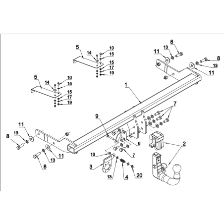 Attelage Volkswagen T-Cross Phase 2 (03/2024-) RDSOV + Faisceau spécifique 7 broches Trail-Tec