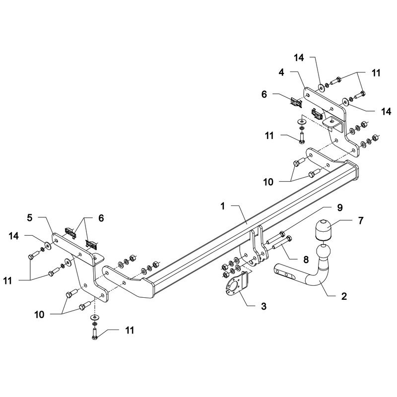 Attelage Démontable + Câblage 7 Broches Pour Peugeot 207 - Classe 2 - Capacité 1150 Kg - Neuf